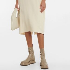Gia Borghini GIA/RHW Rosie Ankle Boot Flatform Taupe Italy Size EU 38.5